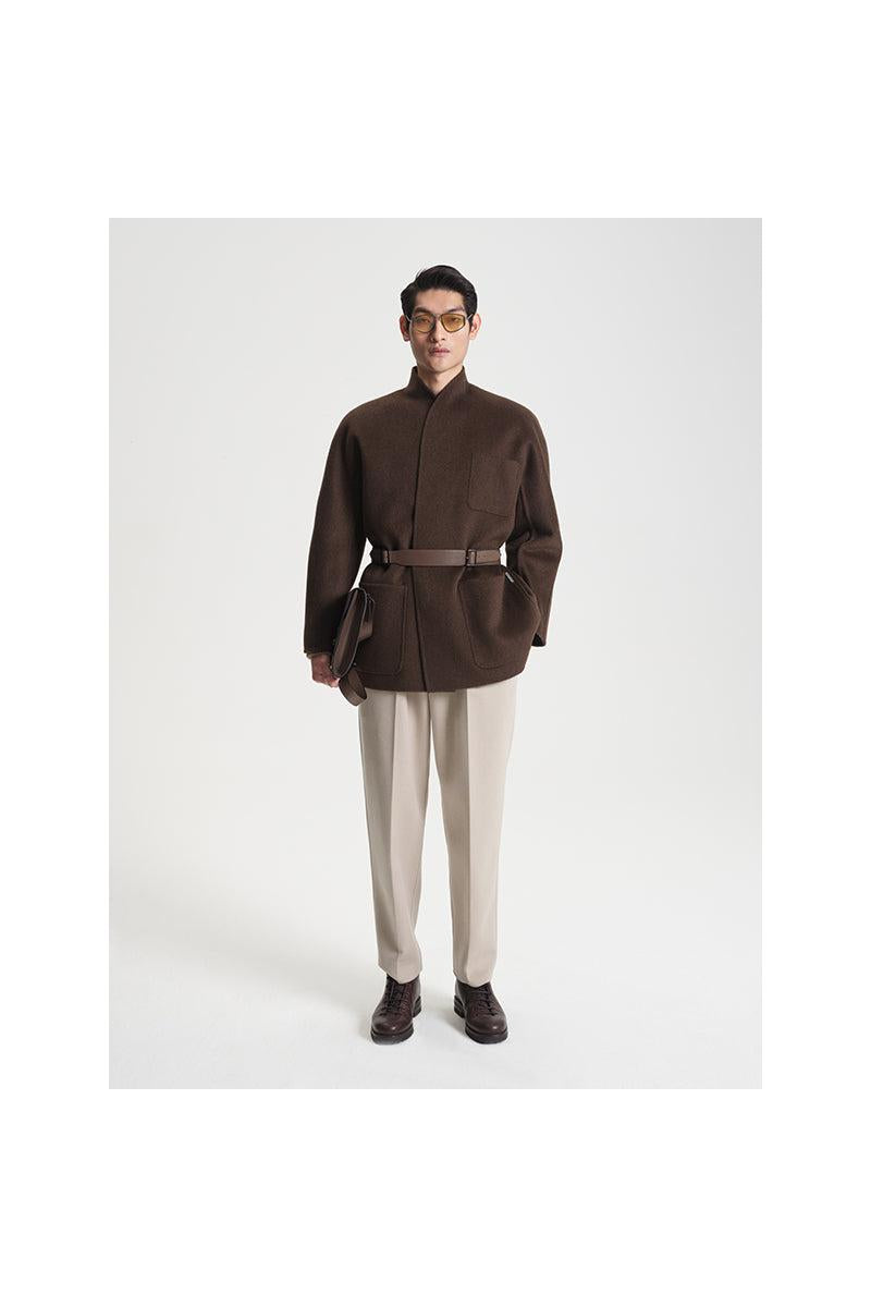 Dark Brown Yak Wool Short Coat