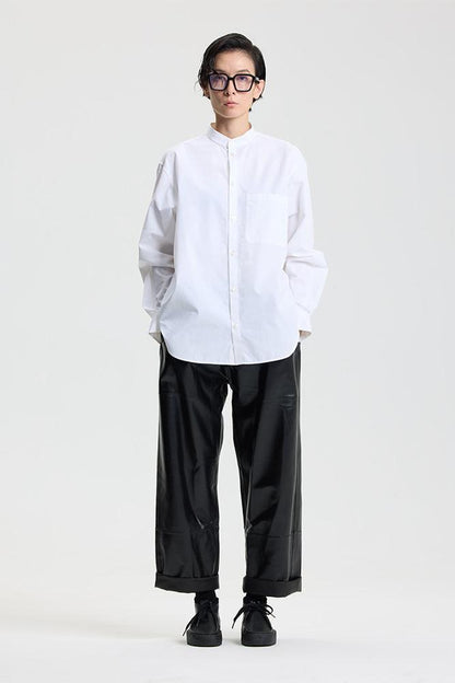 White Loose Fitting Cotton Shirt