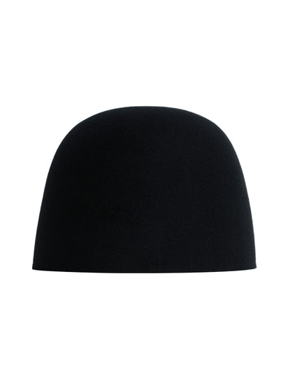 Black Wool Chinese Dome Hat