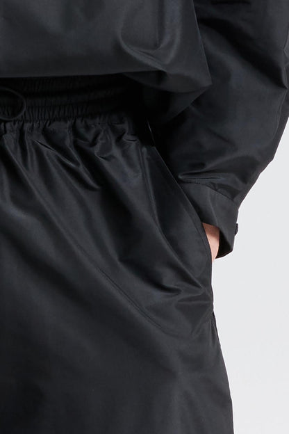 Wide Leg Pants with Drawstring in Silk