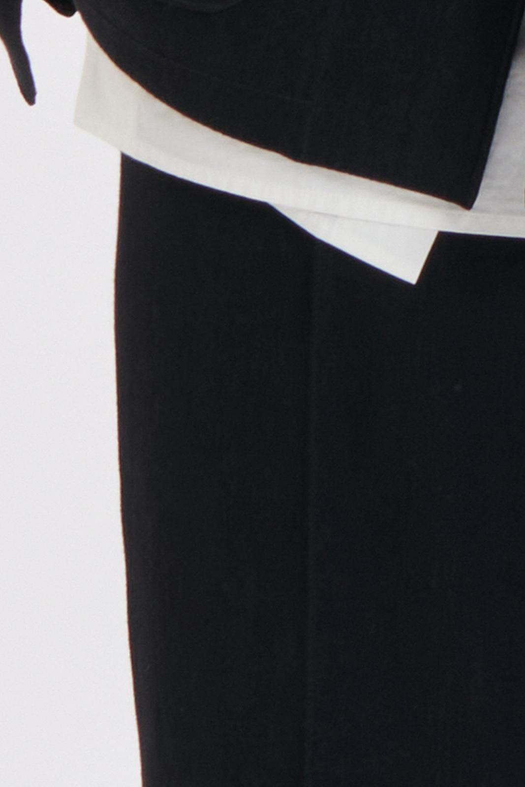 Black Slim-fit Denim Pants with Half Elastic Waist