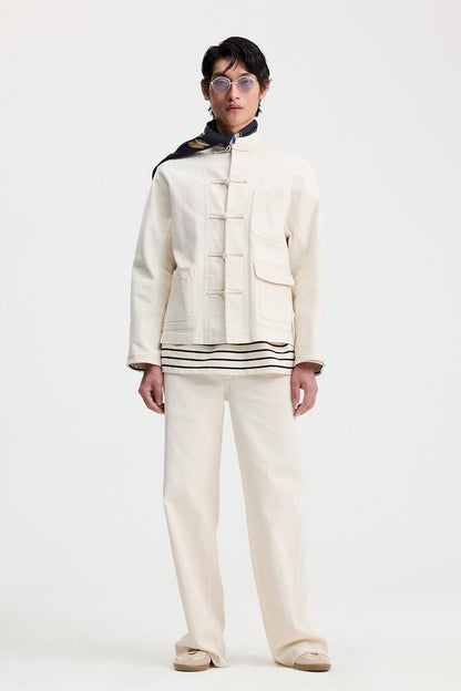 Chinese Washed Denim Jacket with Three Pocket