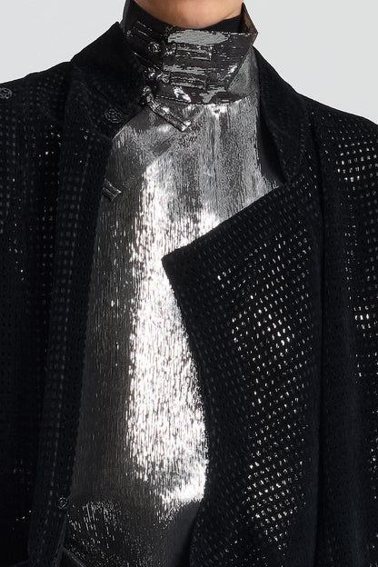 Black Velvet Loose-Fit Hollow-Out Cheongsam