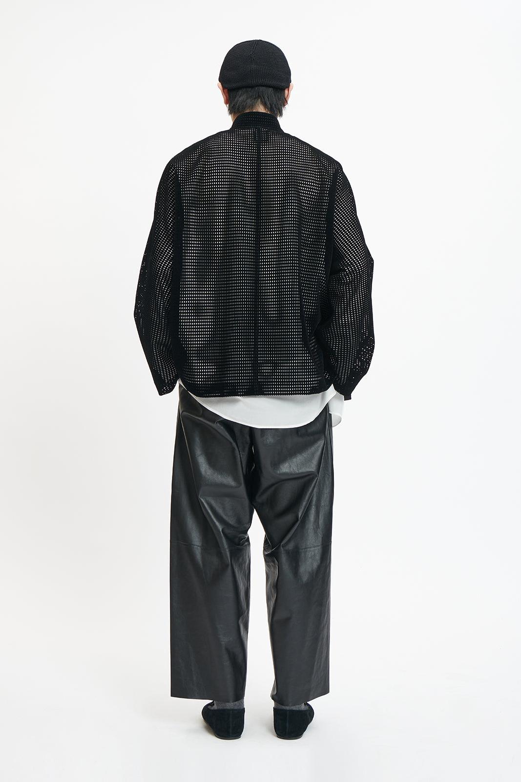 Black Velvet Loose-Fit Hollow-Out  Long Chinese Top