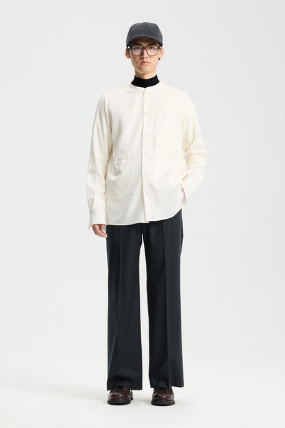 White Cashmere Silk Blend Shirt