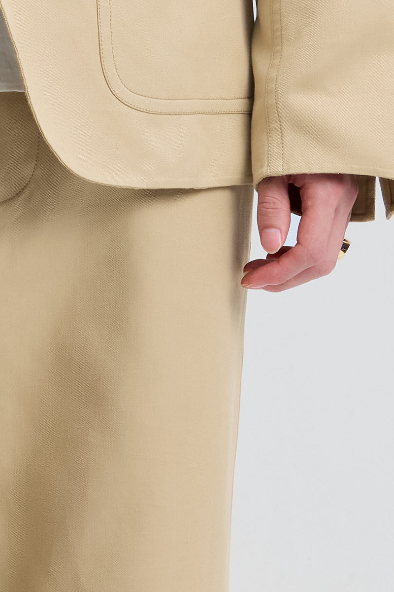 Khaki Cotton Casual Pants