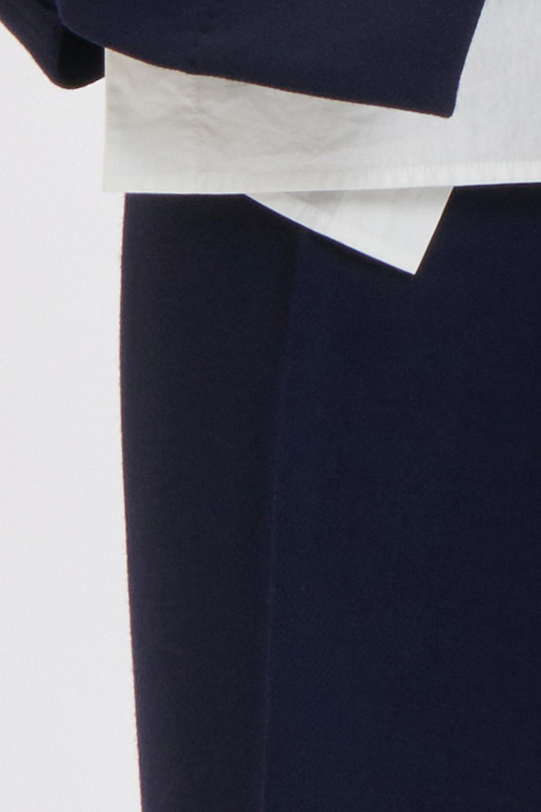 Navy Double Face Wool Cropped Pants