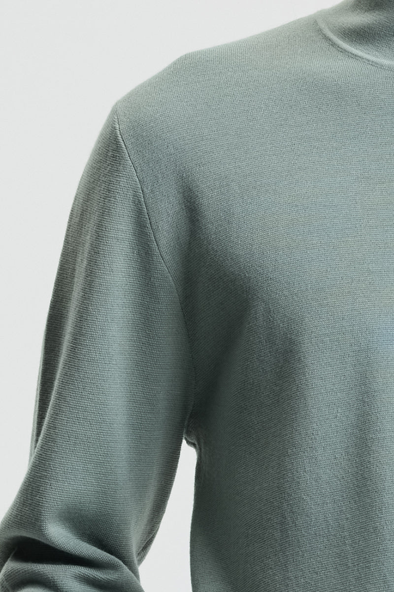 Green mock neck sweater