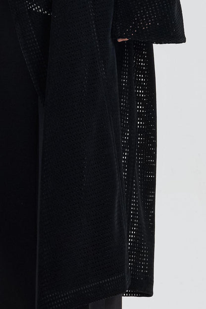 Black Velvet Loose-Fit Hollow-Out Cheongsam