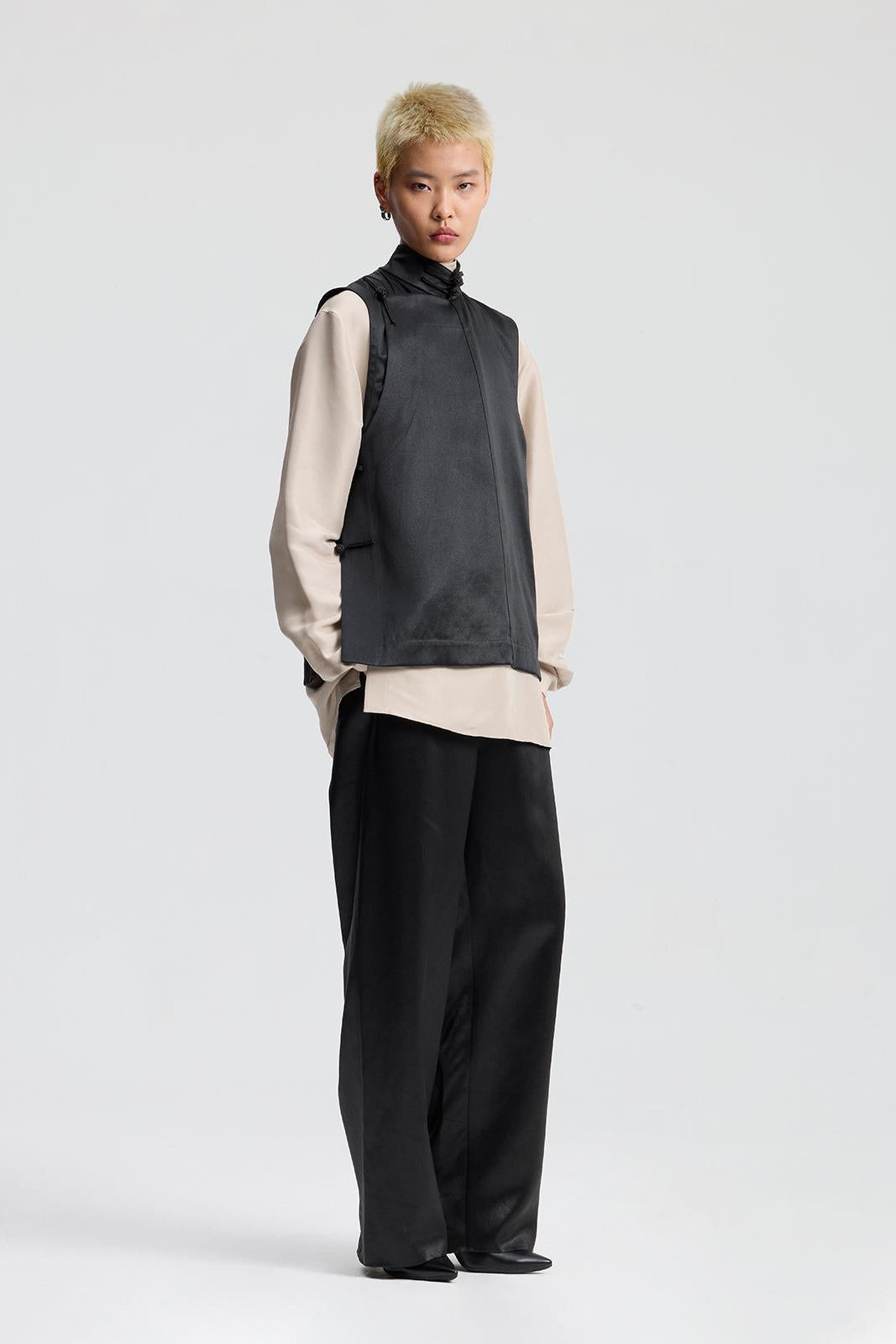 Dark Brown Canton silk  Chinese Vest