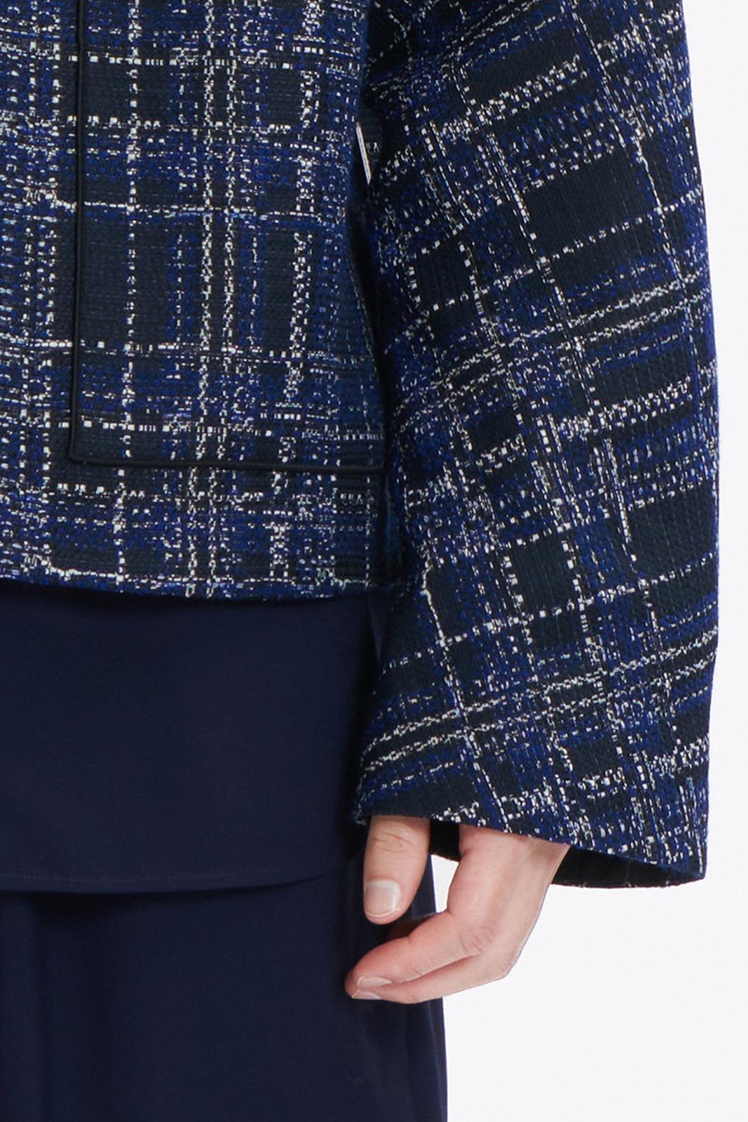 Navy Check Short Jacket