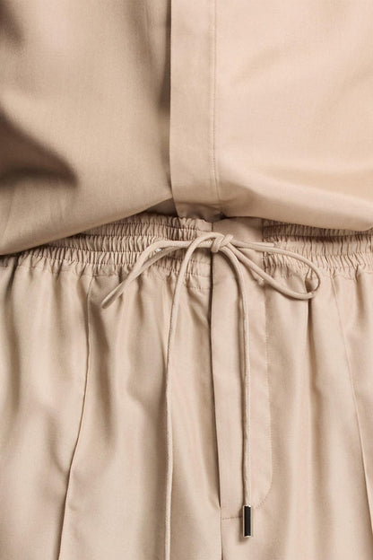 Khaki silk pants