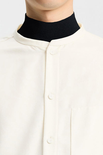 White Cashmere Silk Blend Shirt