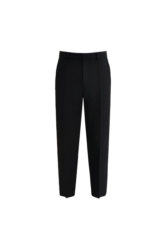 Black silk and wool slim-fit  pants