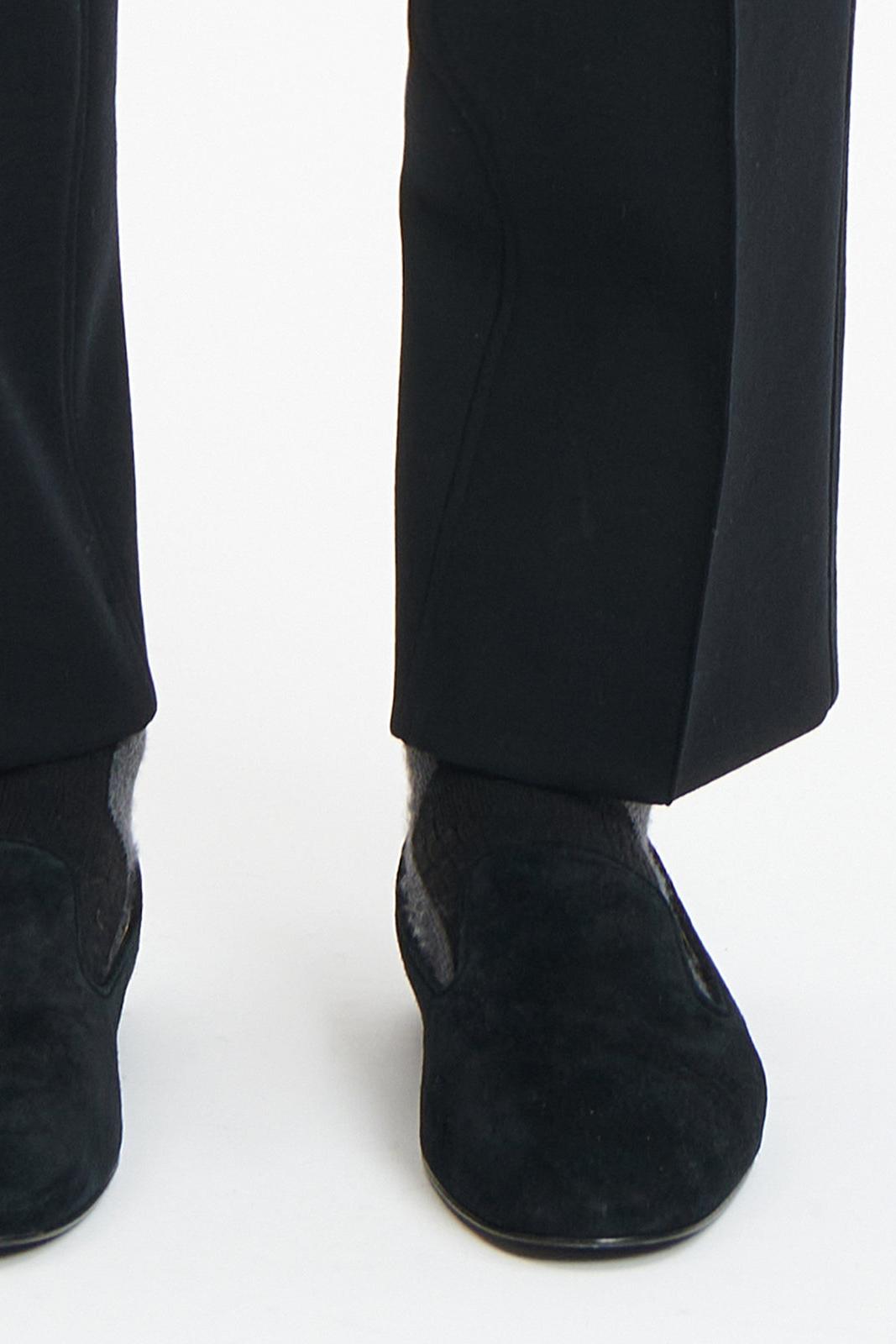 Black thin wool casual pants