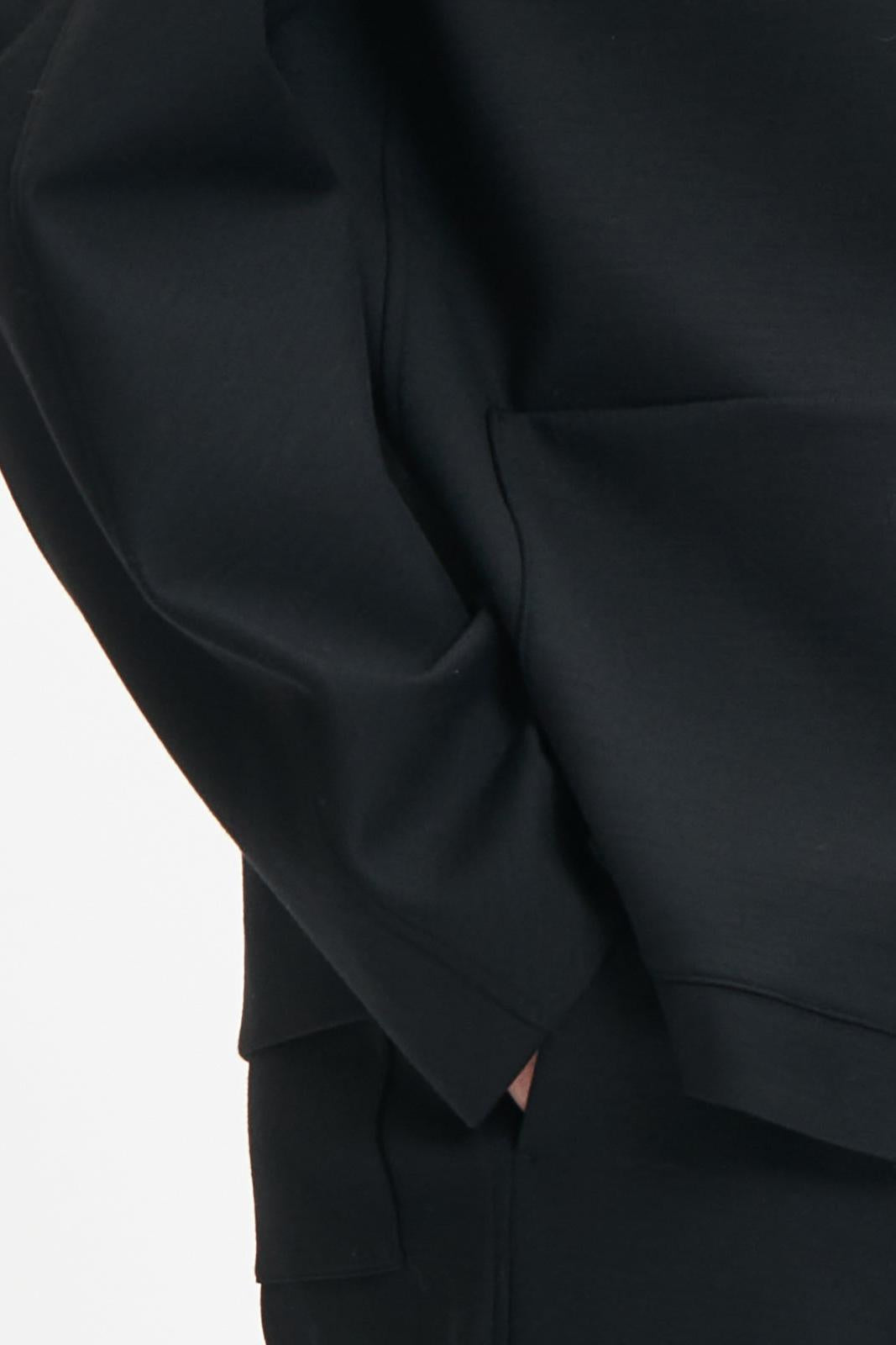 Black thin wool minimalist jacket