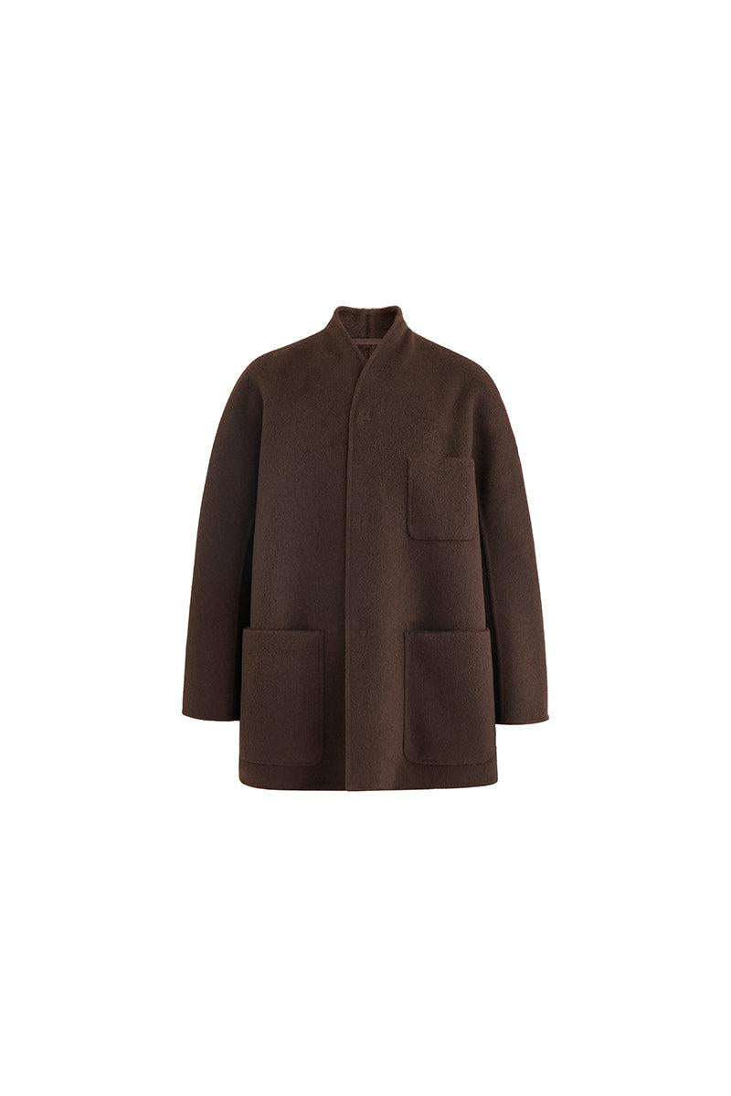 Dark Brown Yak Wool Short Coat