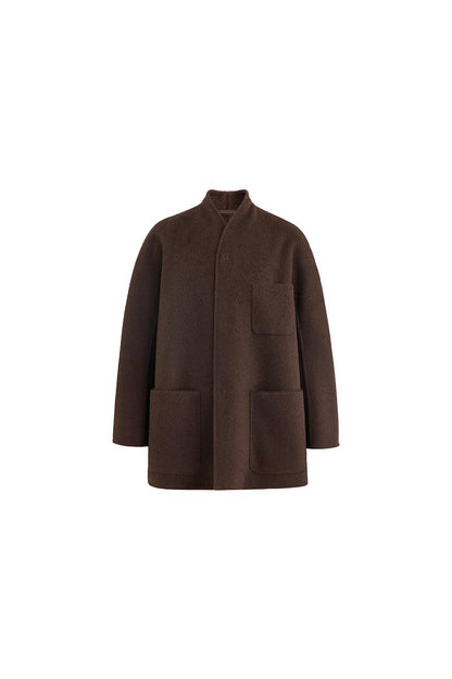 Dark Brown Yak Wool Short Coat
