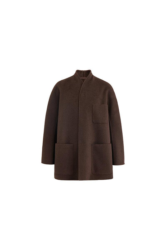 Dark Brown Yak Wool Short Coat
