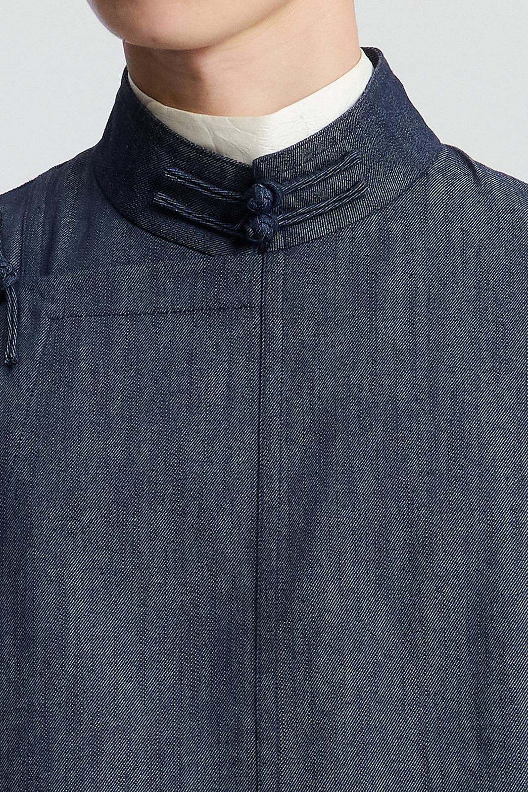 Navy denim Chinese jacket