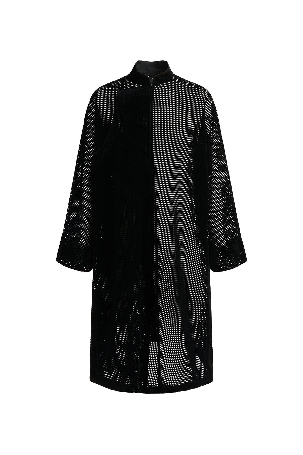 Black Velvet Loose-Fit Hollow-Out Cheongsam