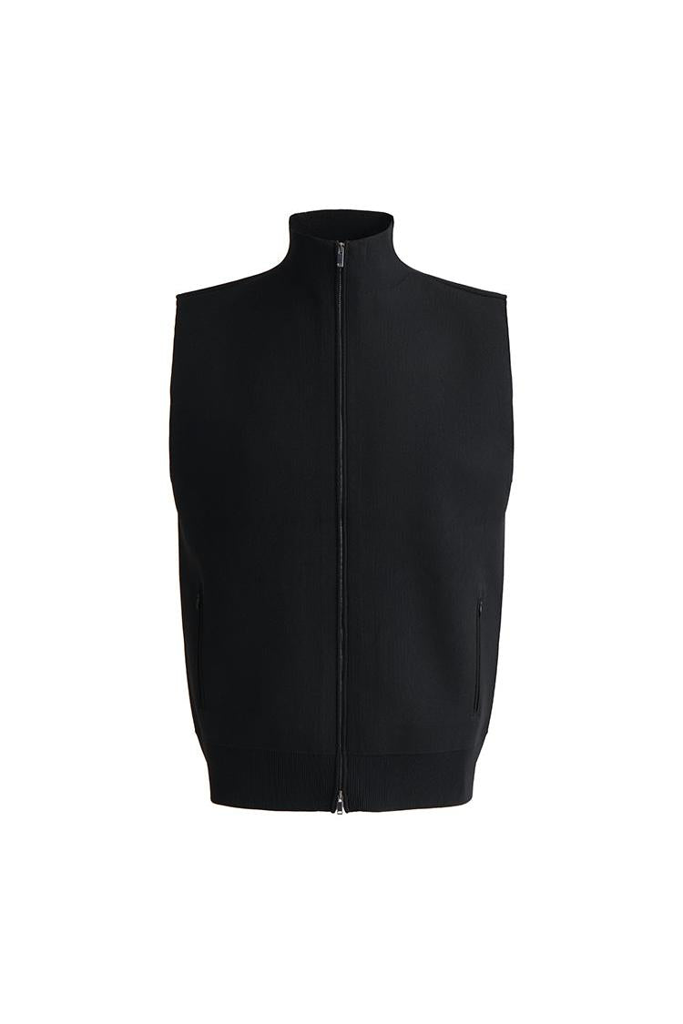Black Double-Faced Knit Vest