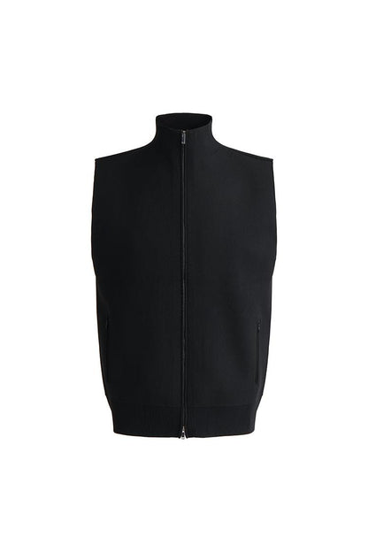 Black Double-Faced Knit Vest
