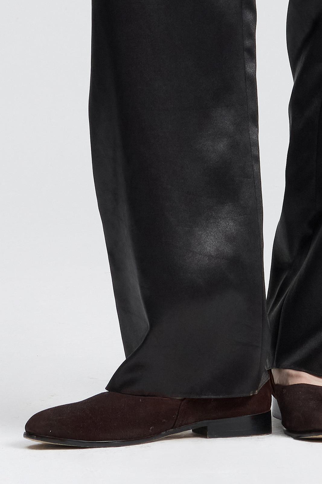 Dark Brown Suangyun Sha Wide Leg Drawstring Pants