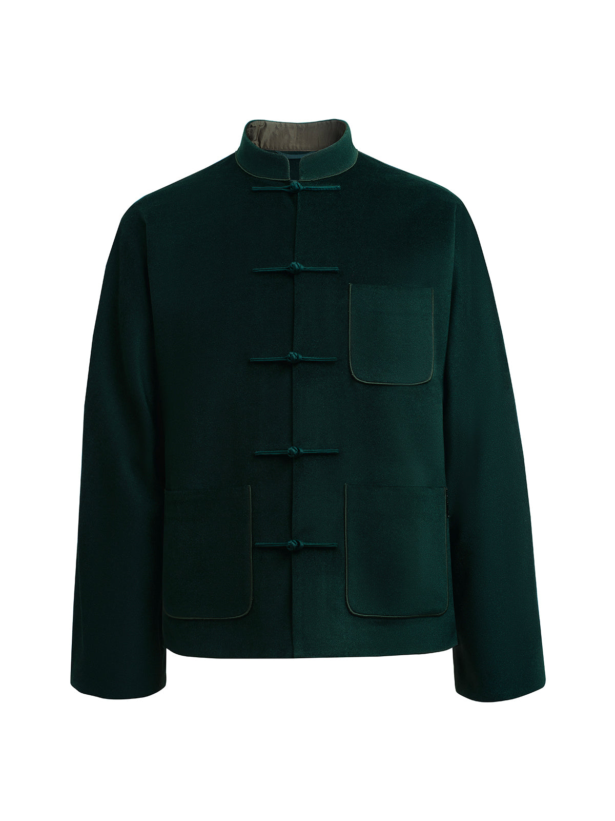 Dark Green Silk Chinese Jacket