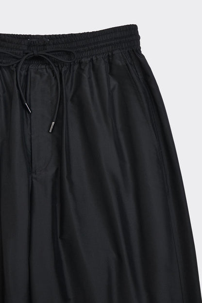 Wide Leg Pants with Drawstring in Silk