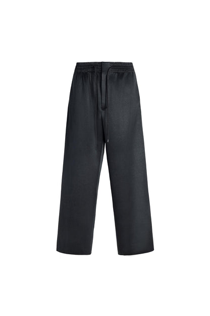 Dark Brown Suangyun Sha Wide Leg Drawstring Pants