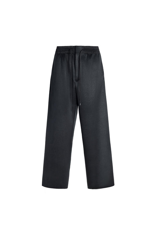 Dark Brown Suangyun Sha Wide Leg Drawstring Pants
