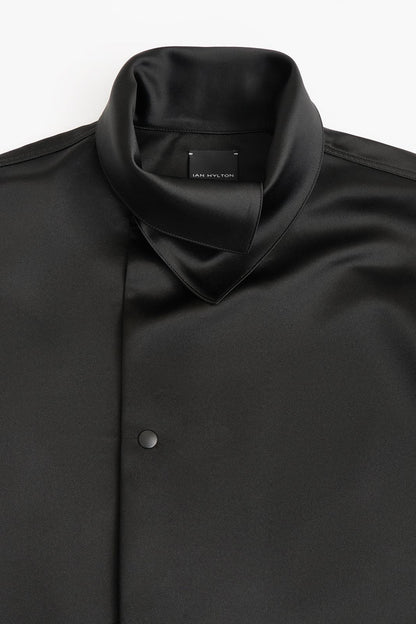 Stand Collar Jacket with Side Tie