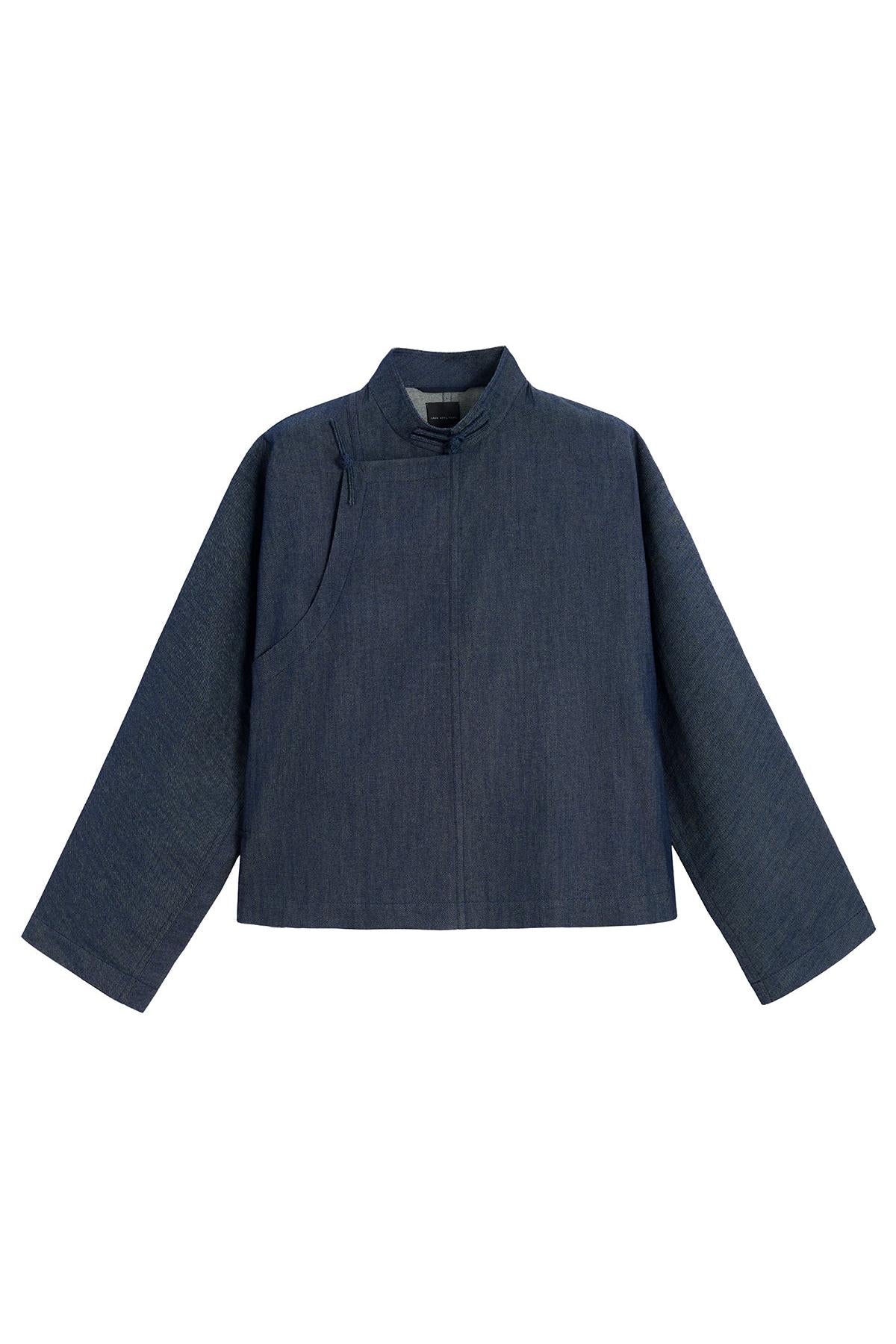 Navy denim Chinese jacket