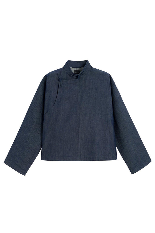 Navy denim Chinese jacket