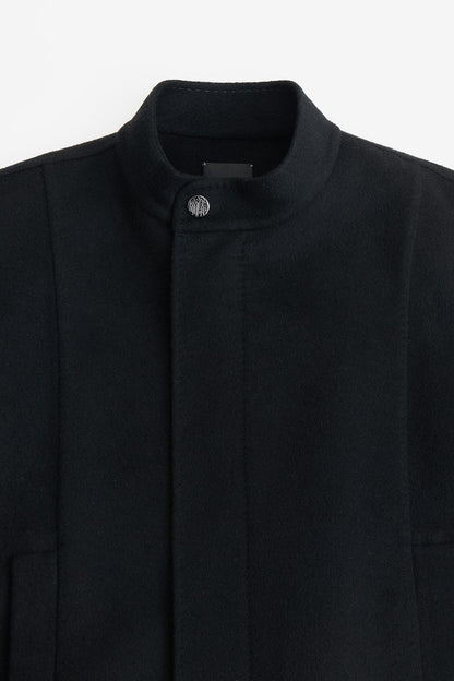 Black Wool Cashmere Bomber Jacket