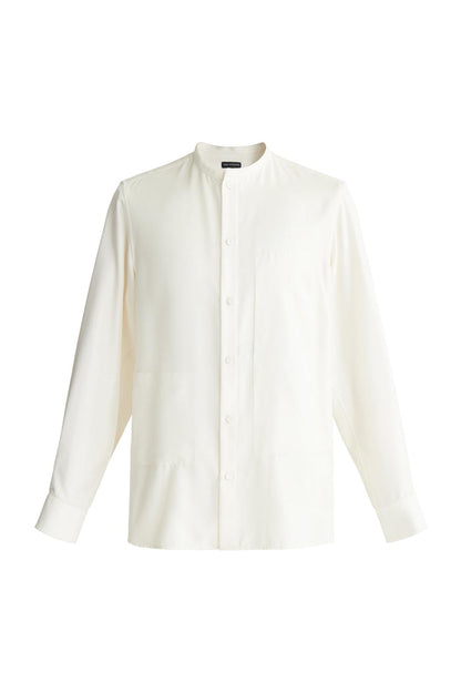 White Cashmere Silk Blend Shirt