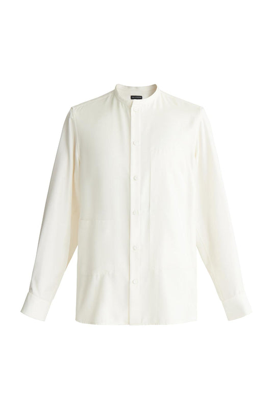 White Cashmere Silk Blend Shirt