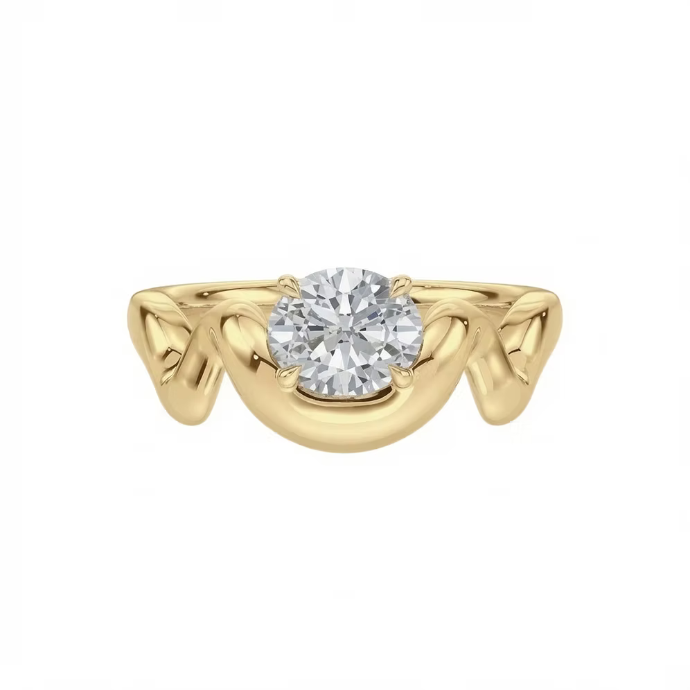Flow Diamond Pinky Ring