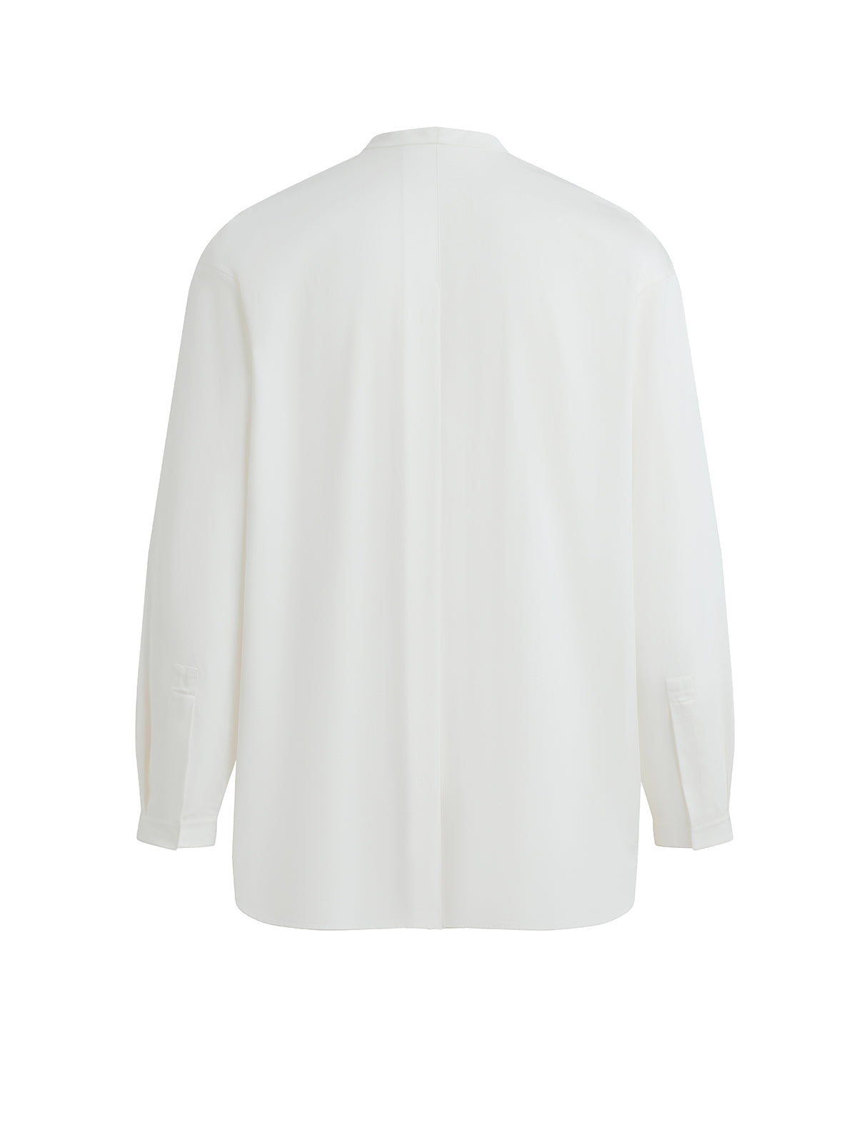 White Cotton Cross-Collar Shirt