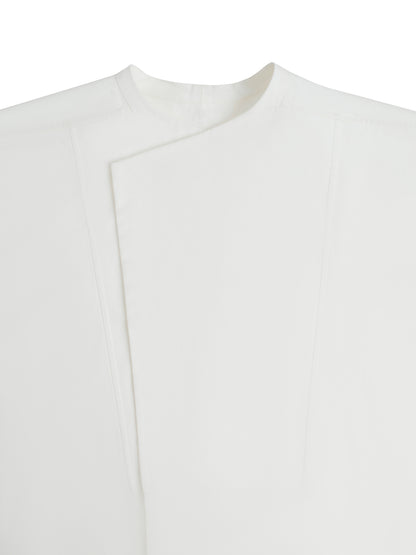 White Cotton Cross-Collar Shirt