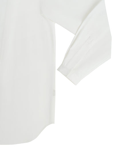 White Cotton Cross-Collar Shirt