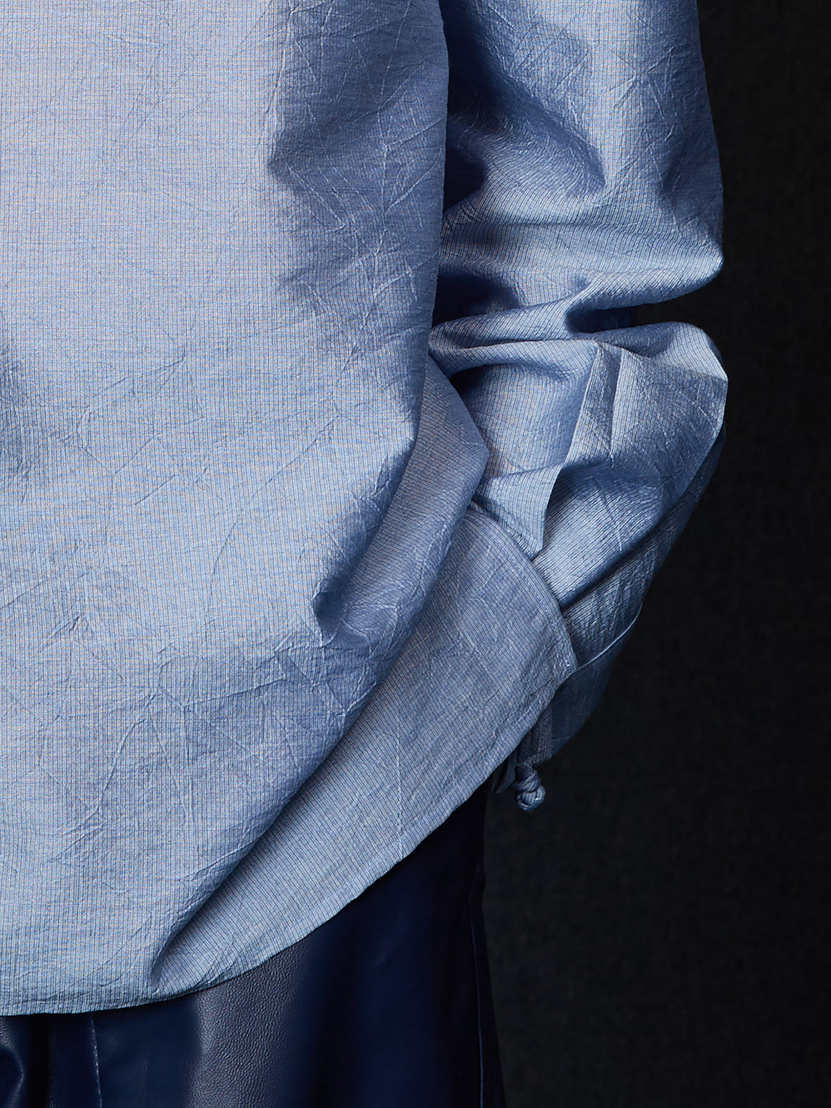 Light Blue Textured Chinese Shirt