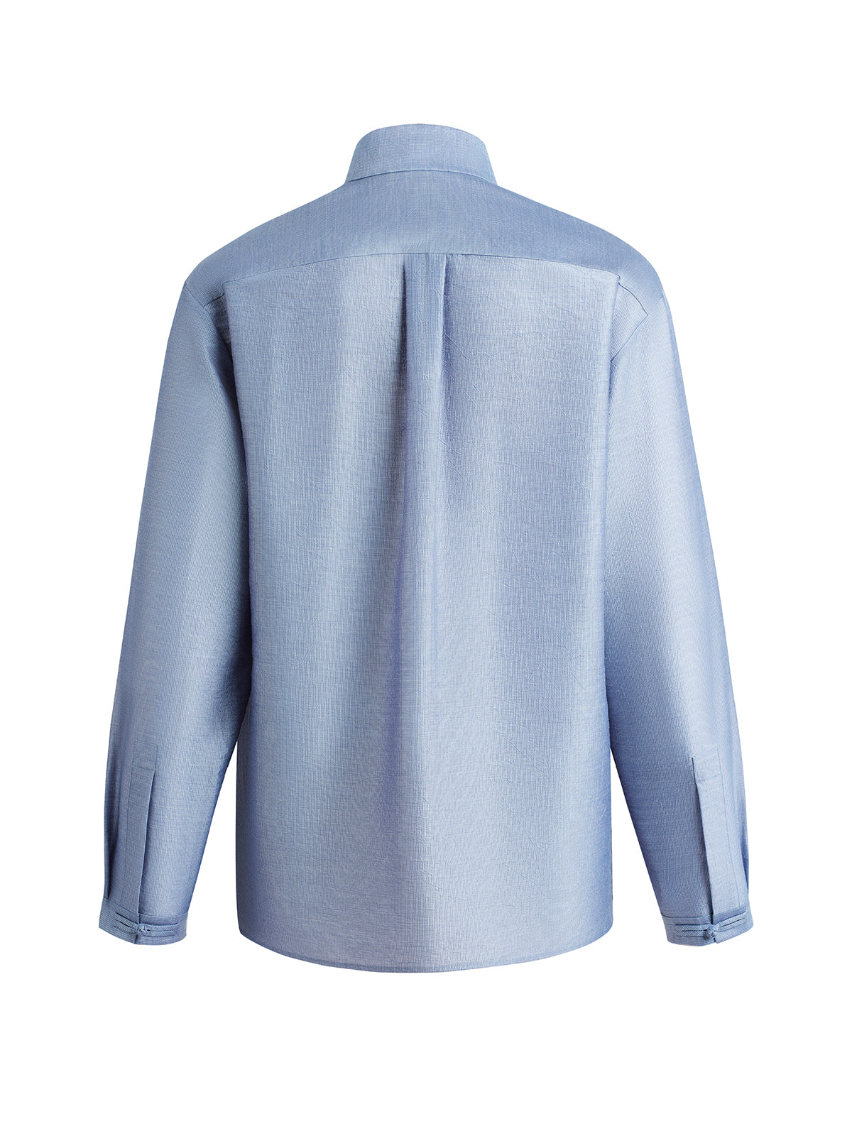 Light Blue Textured Chinese Shirt