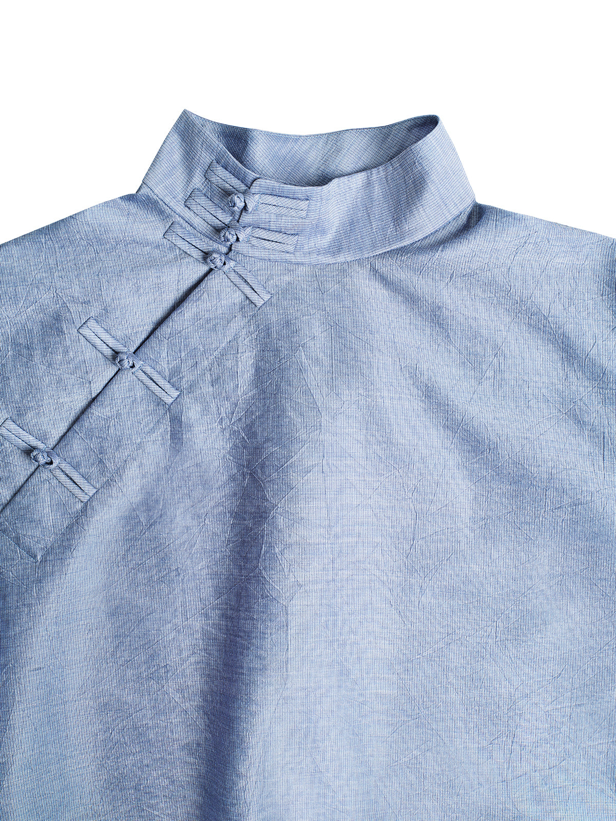 Light Blue Textured Chinese Shirt