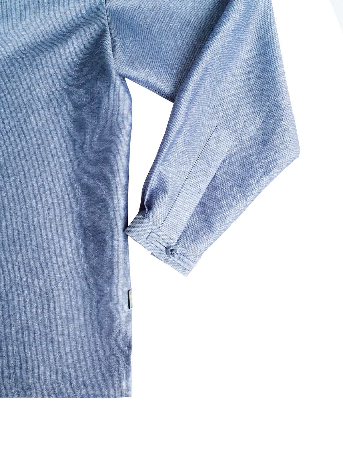 Light Blue Textured Chinese Shirt