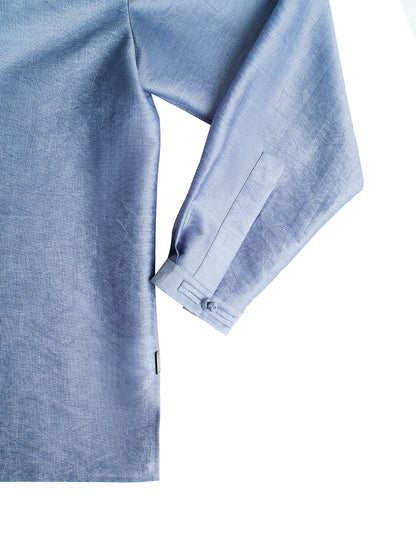 Light Blue Textured Chinese Shirt