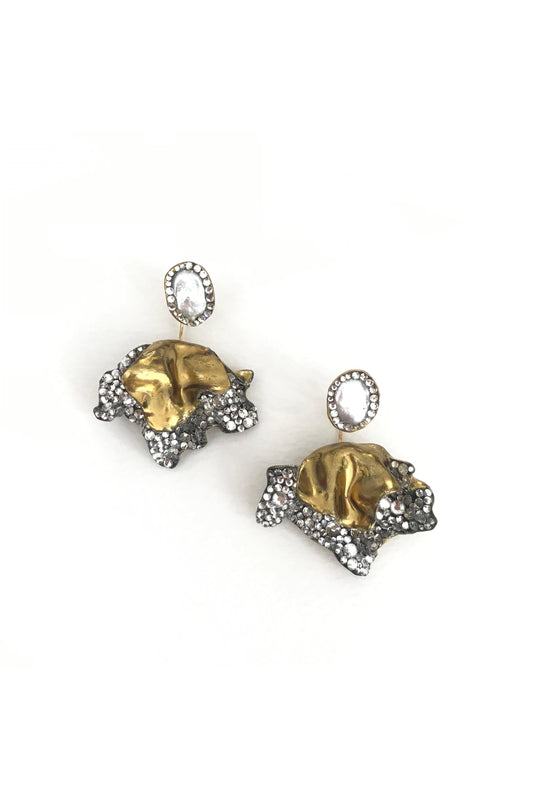 Mermaid Tail Earrings with Pearl