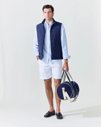 Striped Contrast Collar Oxford Shirt (Blue)