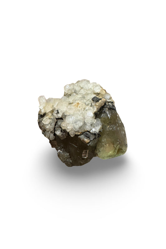 Green Fluorite with Calcite (Hubei, China)